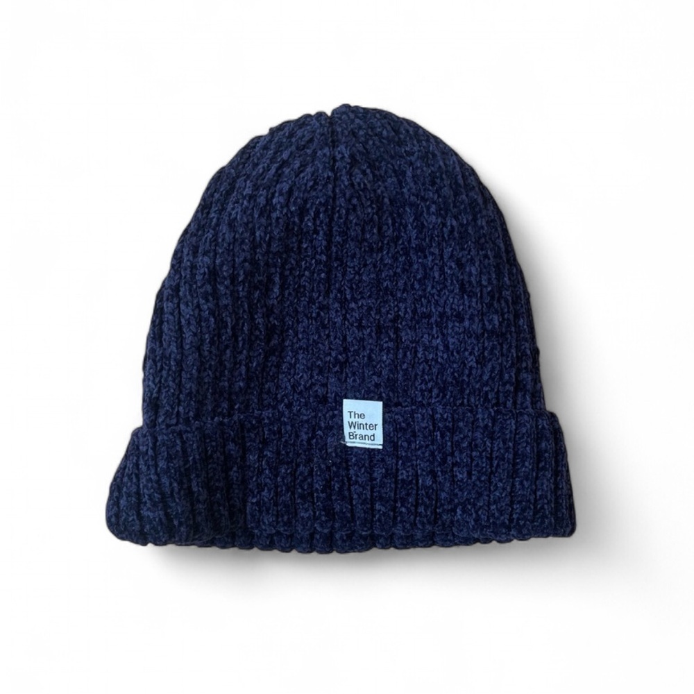 The Winter Brand Navy Blue 100% Chenille Beanie